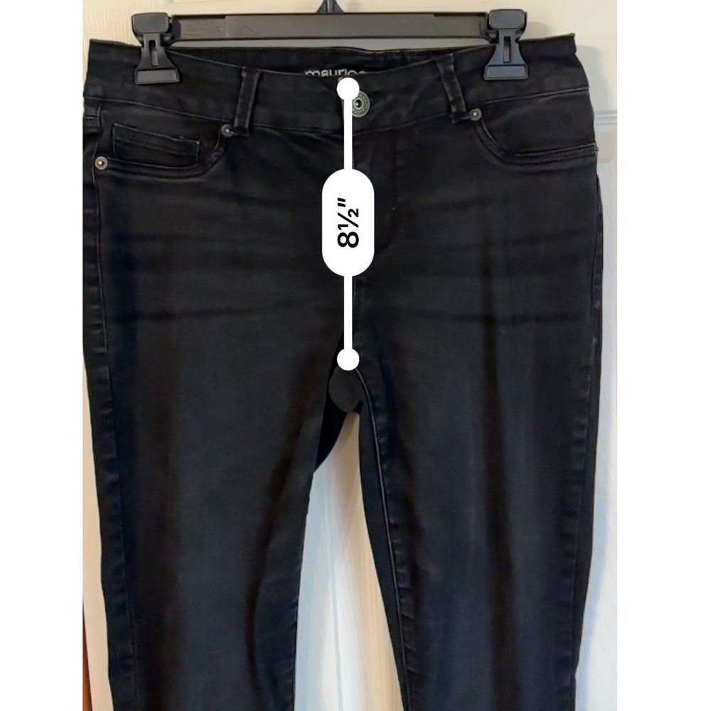Maurices Black Denim Jeans Womens Size M Regular Wash Skinny Leg Casual medium - Picture 7 of 9